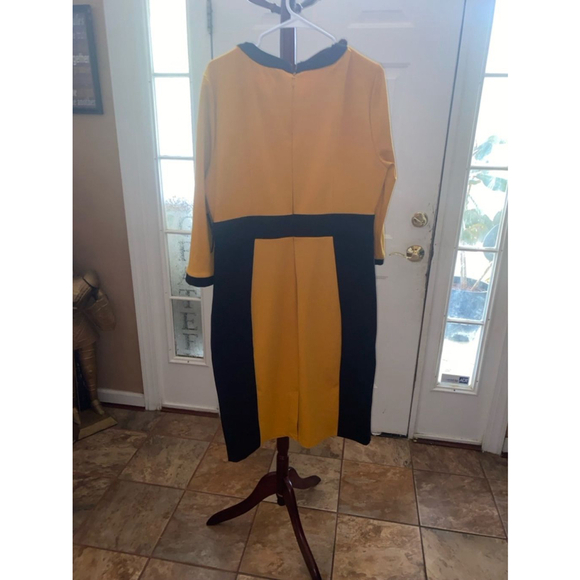 Women's New York & Company Yellow and Black Dress Size XXL - Picture 8 of 8